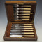 British Vintage Resin Handle Fish Cutlery 6 Pair Set in Wooden Box Cooper Brothers